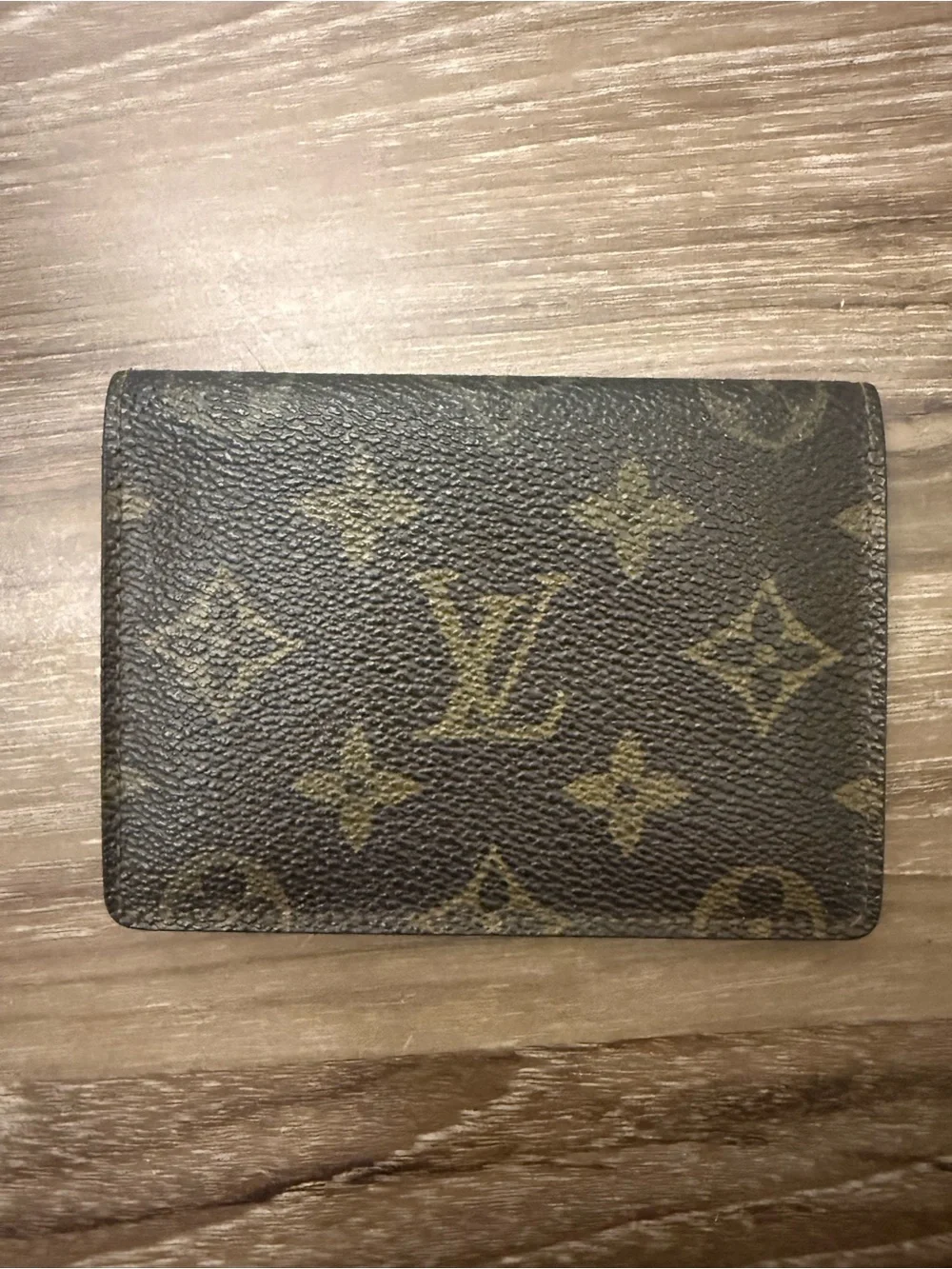 Louis Vuitton Monogram Canvas Card Case in Dark Brown and Gold